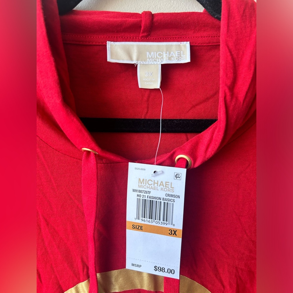 NWT - MICHAEL Michael Kors - Plus Size Circle Logo Hoodie Dress - Picture 4 of 9